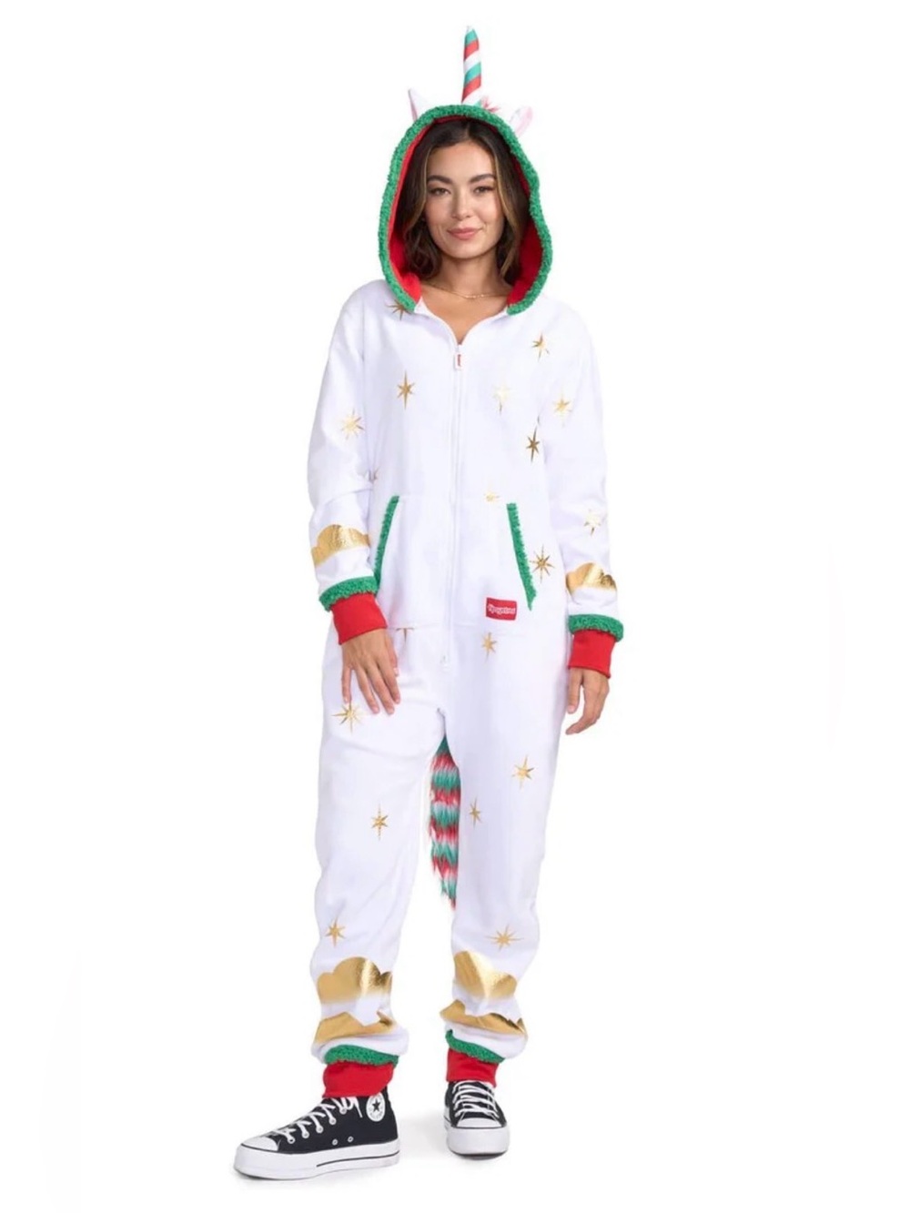 Tipsy Elves Festive Fantasy Unicorn Jumpsuit XS Christmas Onesie NWT
